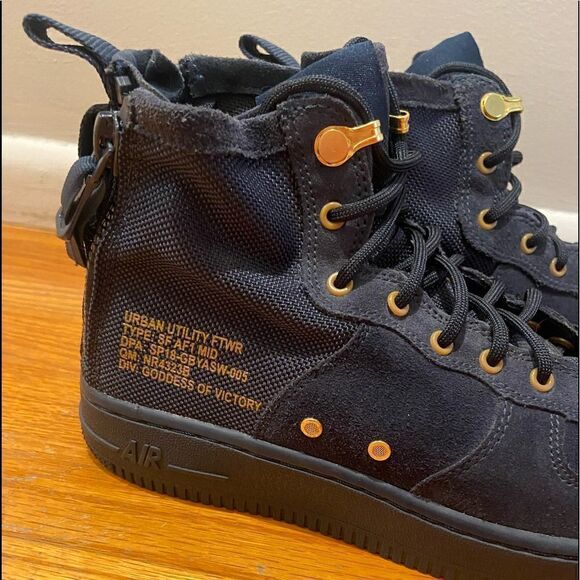 Nike SF Air Force 1 Mid Obsidian Black (GS) - AJ0424-400 Sneaker - Picture 4 of 12